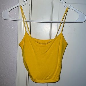 Pacsun Basics Yellow Cropped Tank Top